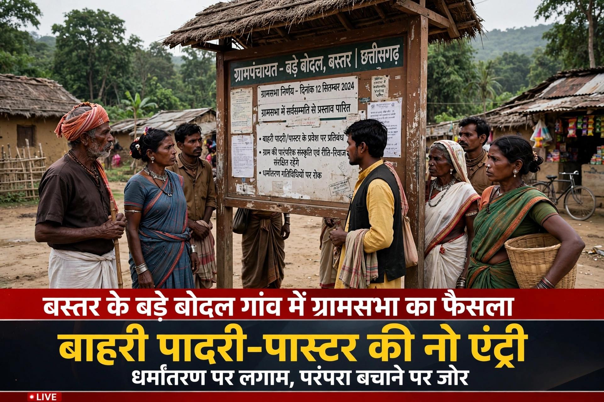 बस्तर में धर्मांतरण पर ग्रामसभा का सख्त फैसला, बाहरी पादरी-पास्टरों के प्रवेश पर रोक